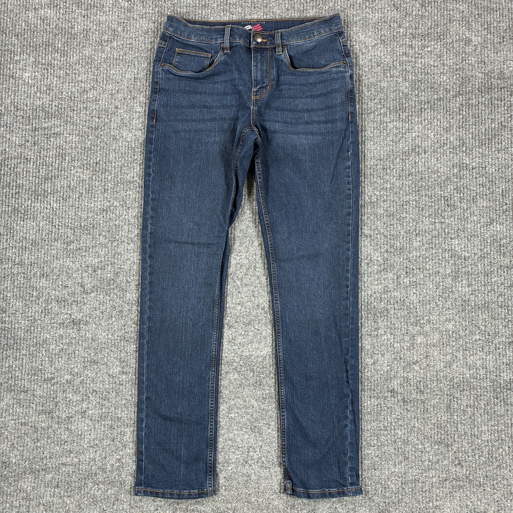 Perry Ellis America Perfect Fit Jeans Mens Size 30x32 Dark Wash Straight Stretch